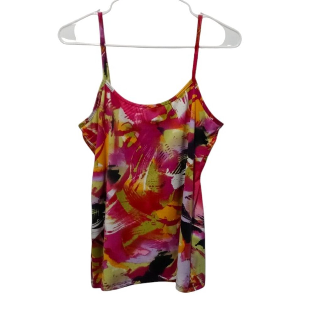 CDP & CO Spaghetti Strap Adjustable Abstract Print Tank Top Size Large